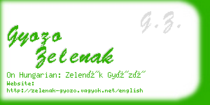 gyozo zelenak business card